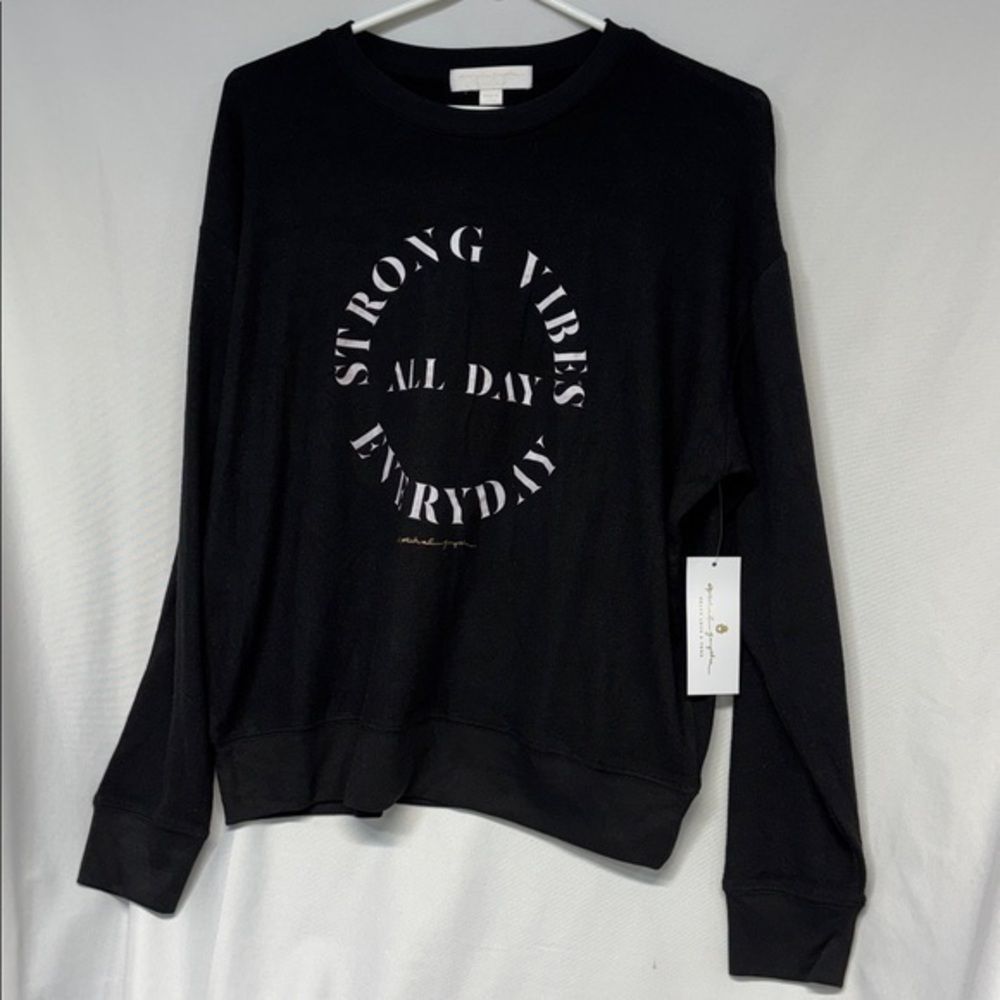 Spiritual Gangster Peace Love & Yoga Strong vibes relaxed savasan sweatshirt M